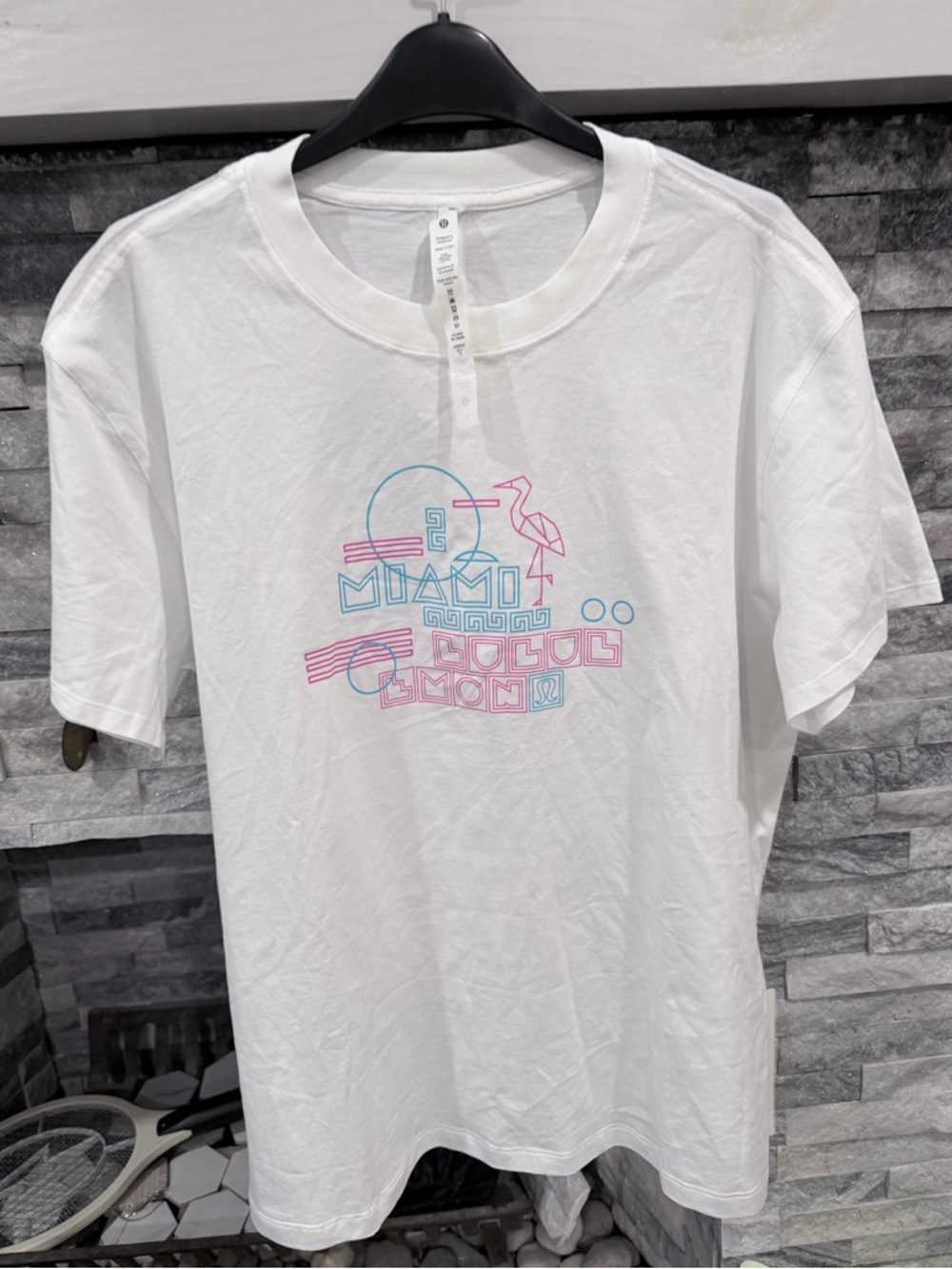 New lululemon all yours cotton tee Miami color white size 8